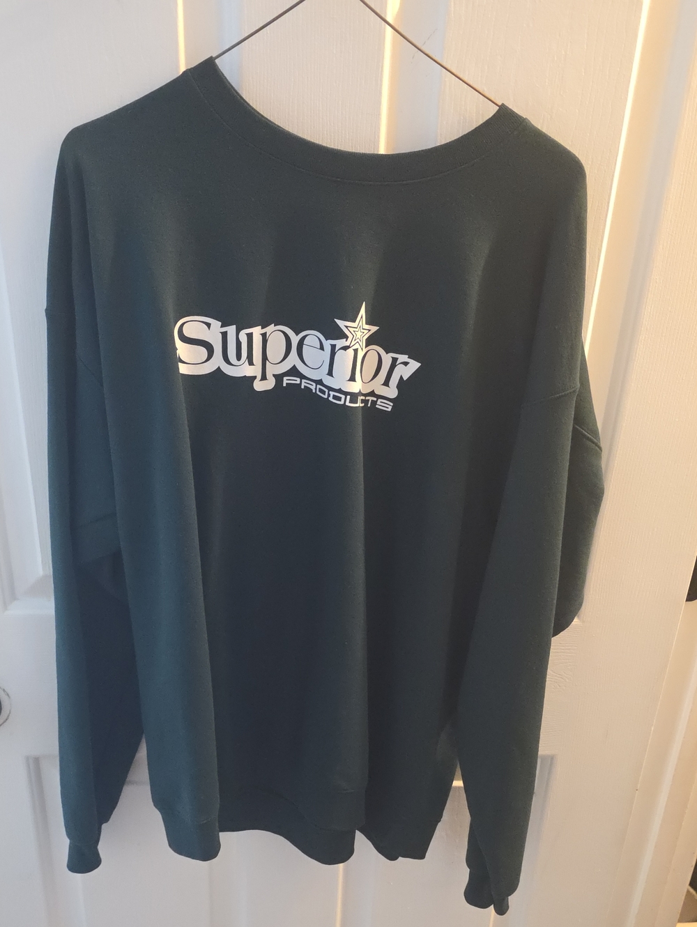 Hanes Dark Green Crewneck Sweatshirt with White 'Superior' Logo